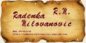 Radenka Milovanović vizit kartica